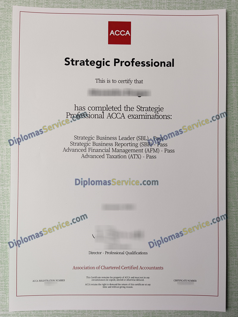 ACCA Strategic Professional certificate