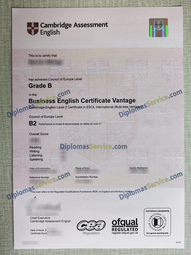 Cambridge Business English Certificate, BEC certificate,