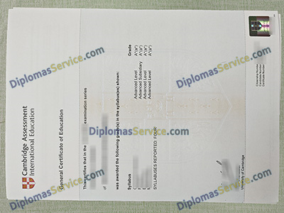 Cambridge GCE certificate