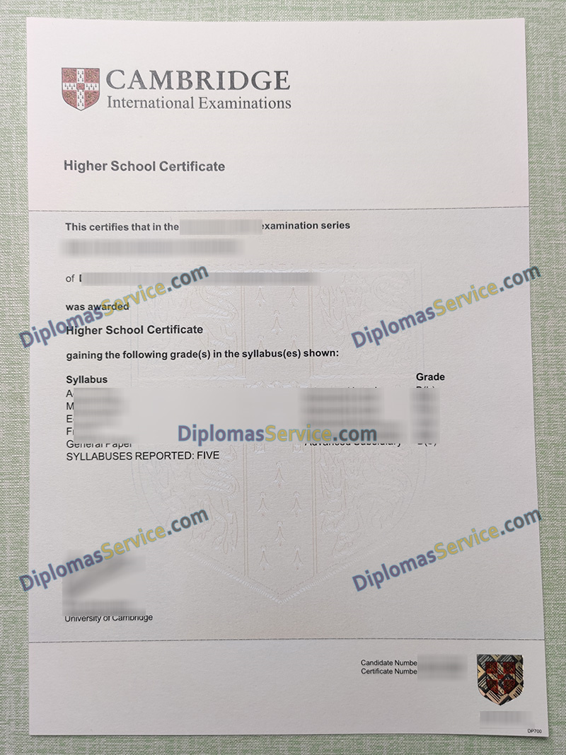 Cambridge High School Certificate