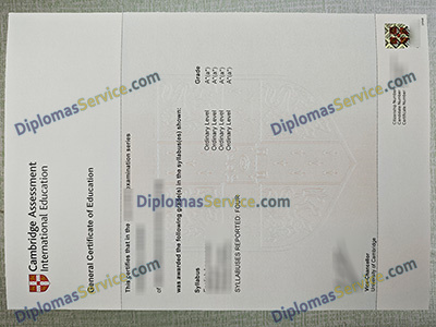 Cambridge O Level certificate