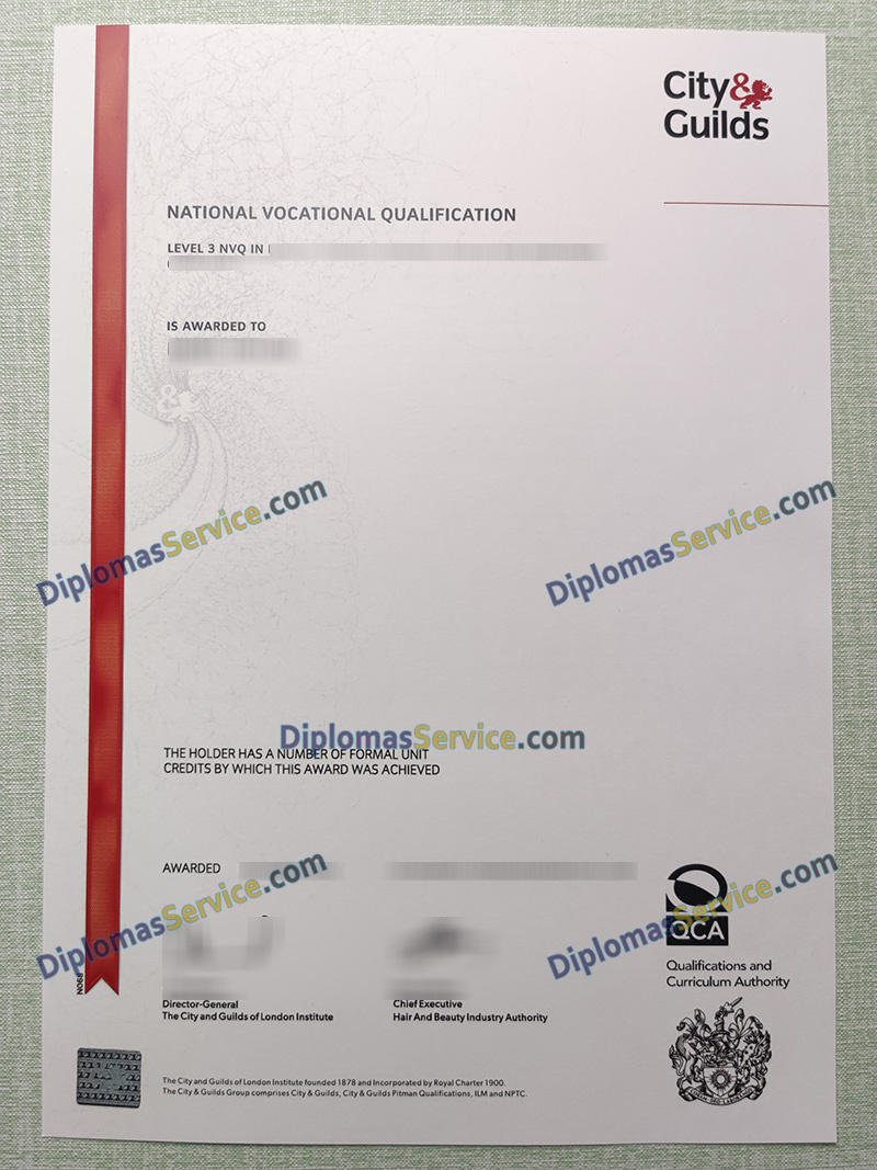 City & Guilds NVQ certificate, National Vocational Qualification,