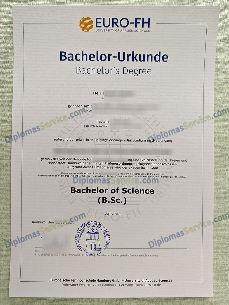 EURO-FH urkunde, EURO-FH degree,