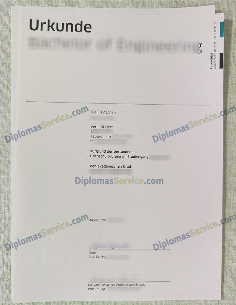 FH Aachen urkunde, FH Aachen degree,