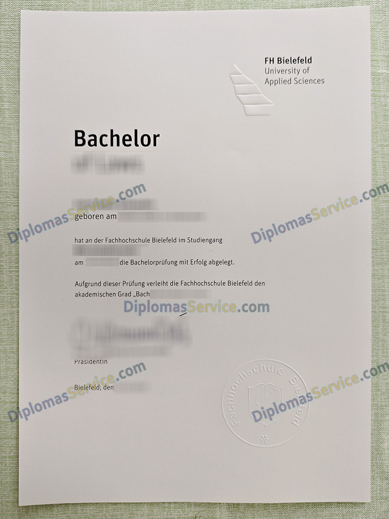 FH Bielefeld urkunde, FH Bielefeld degree,