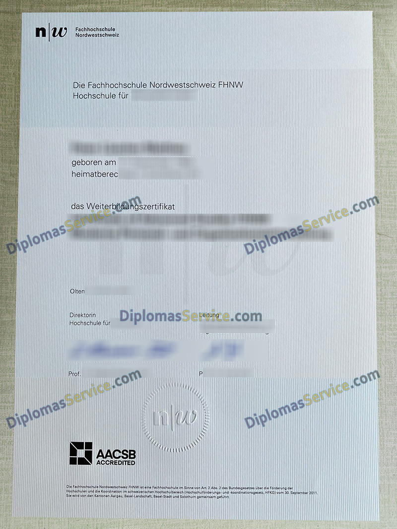 Fachhochschule Nordwestschweiz diploma, Fachhochschule Nordwestschweiz degree,