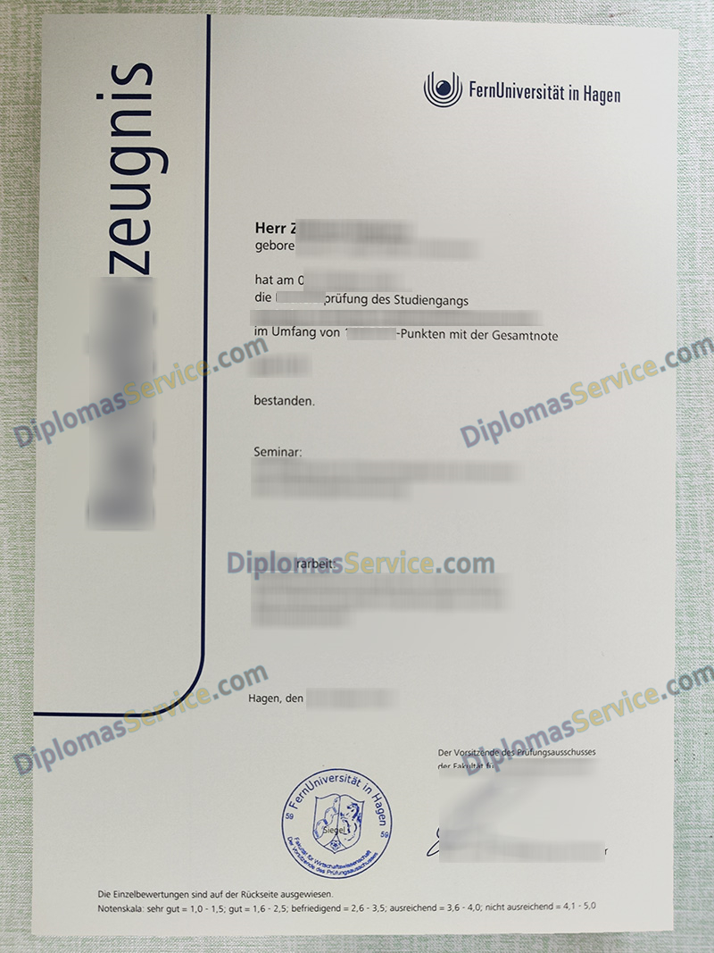Fernuniversität in Hagen zeugnis, Fernuniversität in Hagen transcript,
