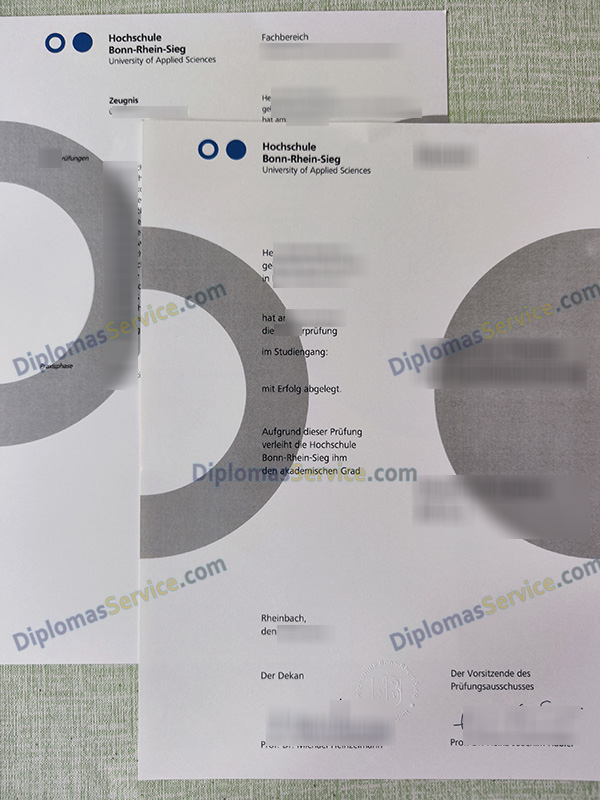 Hochschule Bonn-Rhein-Sieg urkunde, Hochschule Bonn-Rhein-Sieg degree,