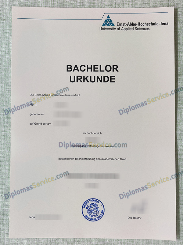 Hochschule Jena urkunde, EAH Jena degree,