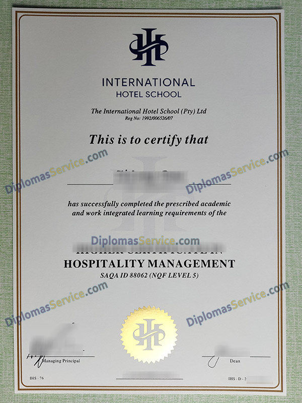 International Hotel School degree, International Hotel School diploma,