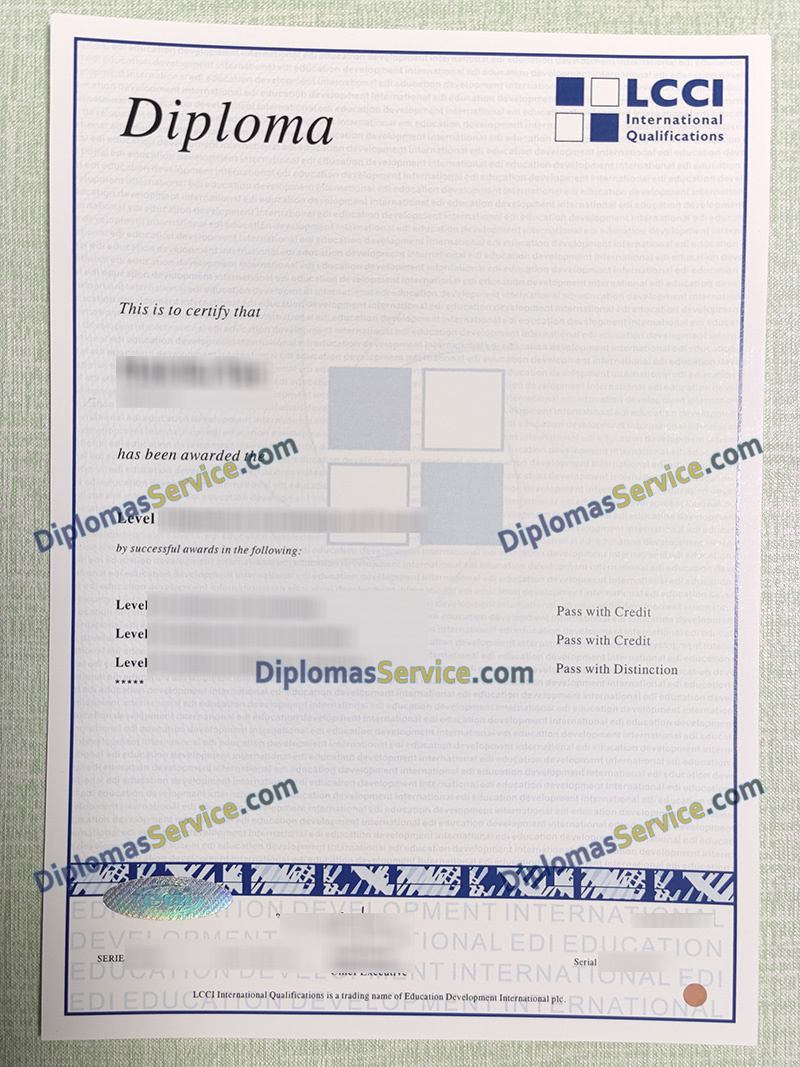 LCCI diploma, LCCI International Qualifications certificate,