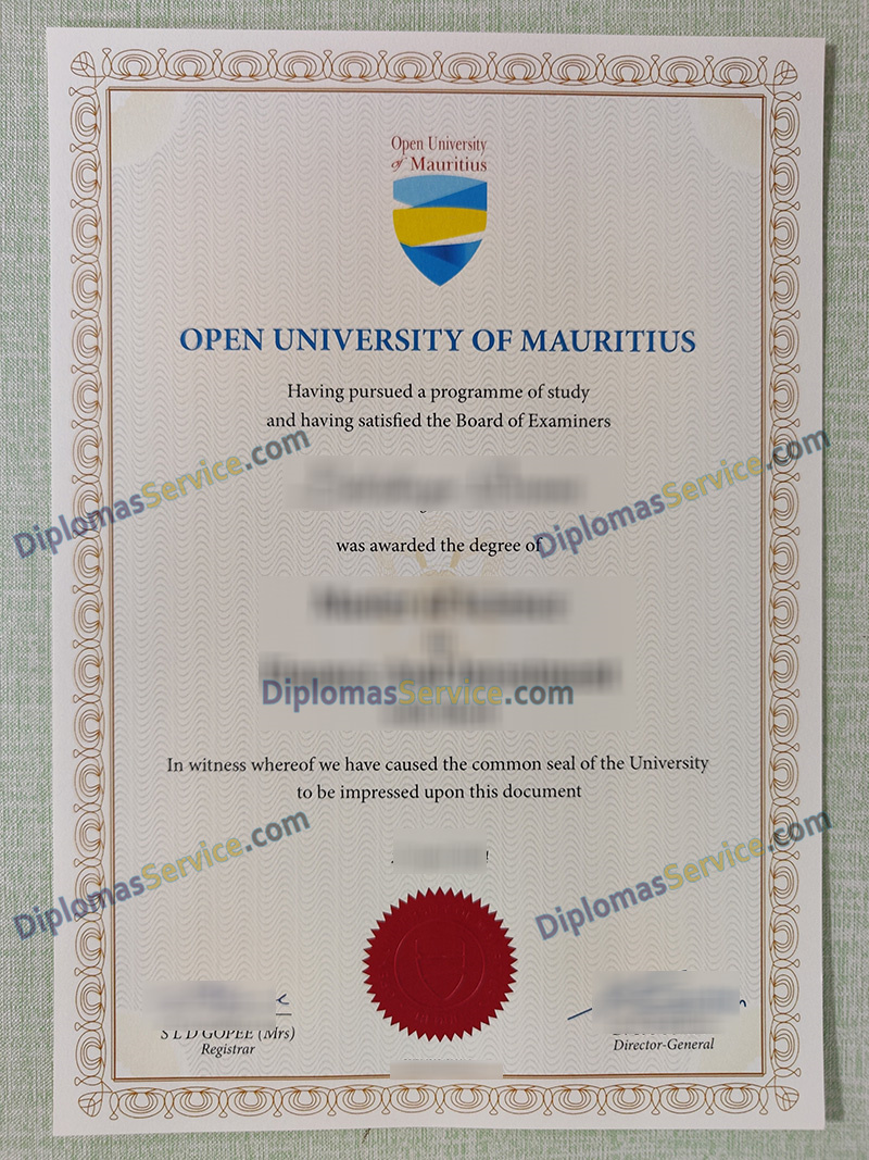 Open University of Mauritius degree, Open University of Mauritius diploma,