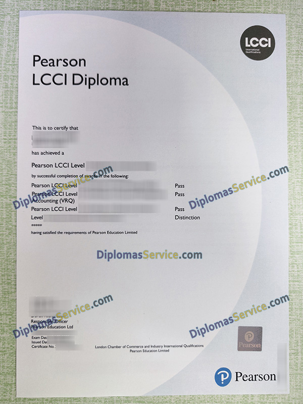 Pearson LCCI diploma, Pearson LCCI certificate,