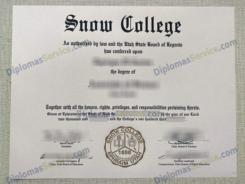 Snow College diploma, Snow College associate degree,