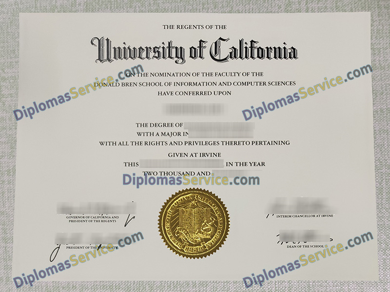 UC Irvine diploma, University of California Irvine degree,