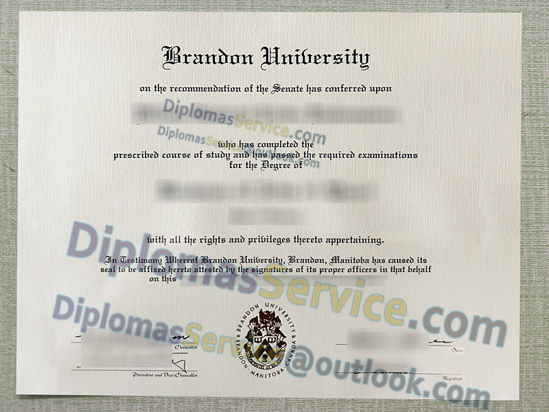 Brandon University diploma, Brandon University degree,