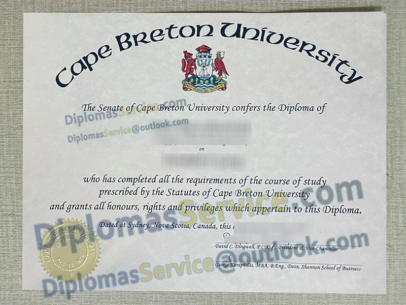 Cape Breton University diploma, Cape Breton University degree,