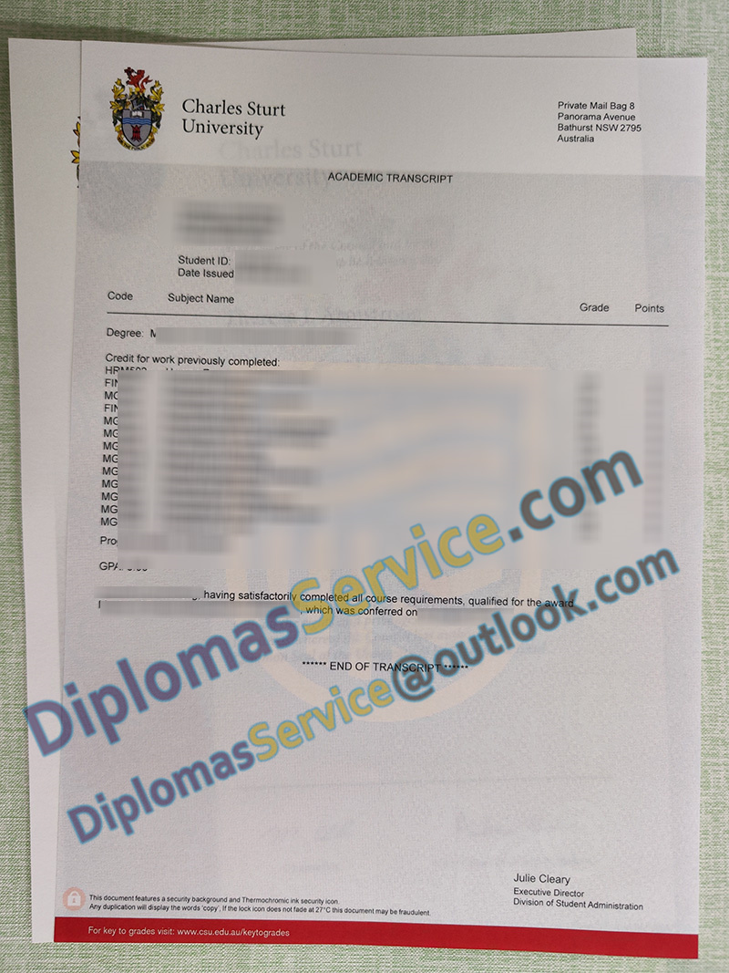 Charles Sturt University transcript