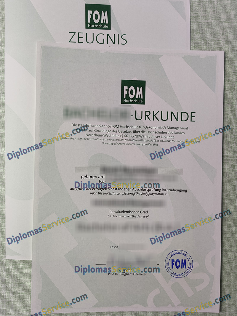 FOM Hochschule urkunde, FOM Hochschule degree,