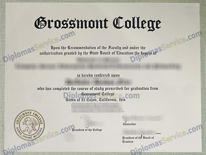 Grossmont College diploma, Grossmont College certificate,