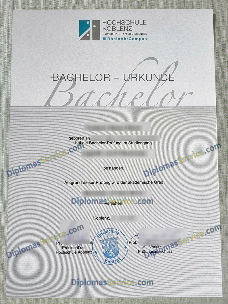 Hochschule Koblenz urkunde, Hochschule Koblenz degree,