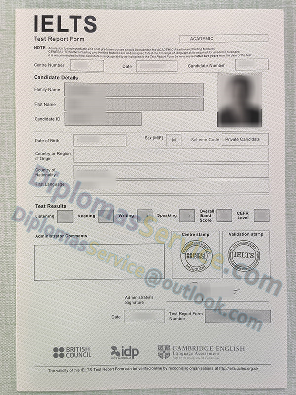 IELTS report, IELTS certificate,