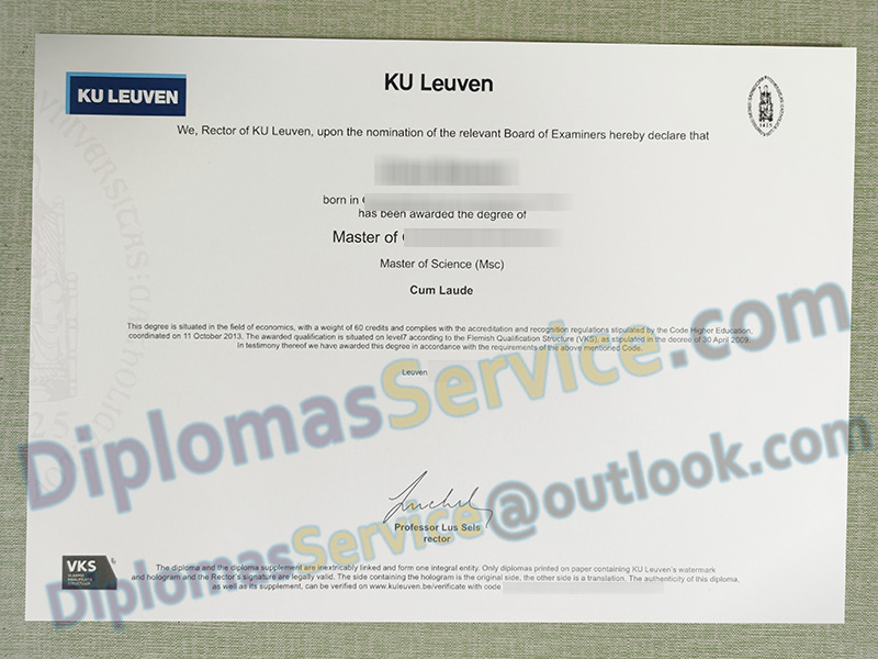KU Leuven degree, Katholieke Universiteit Leuven diploma,