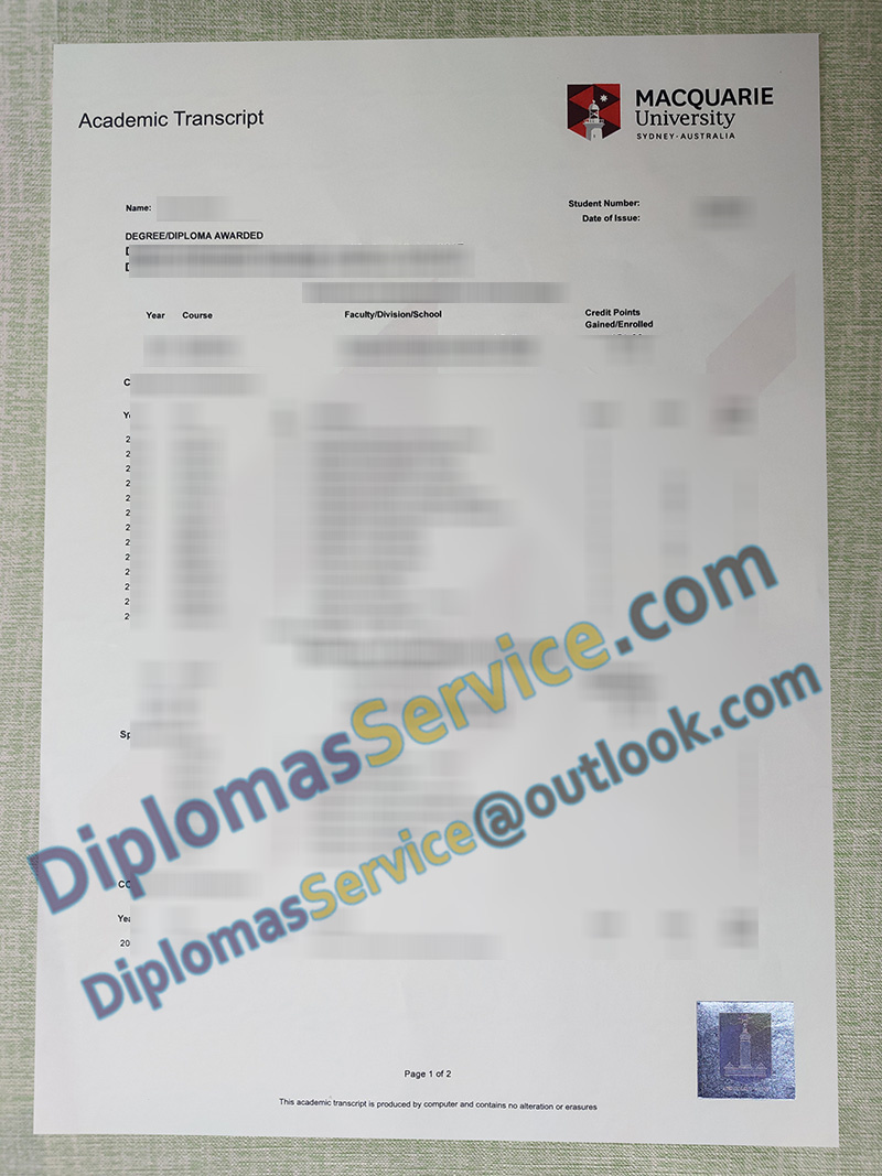 Macquarie University transcript, buy fake transcript,