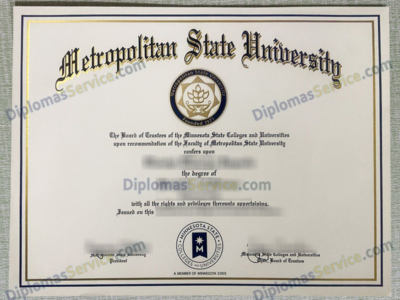 Metropolitan State University diploma, Metropolitan State University certificate,