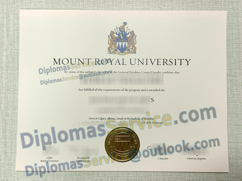 Mount Royal University diploma, Mount Royal University degree,