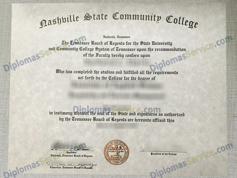 Nashville State Community College diploma, Nashville State Community College certificate,
