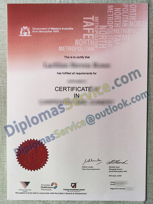 North Metropolitan TAFE certificate, North Metropolitan TAFE diploma,