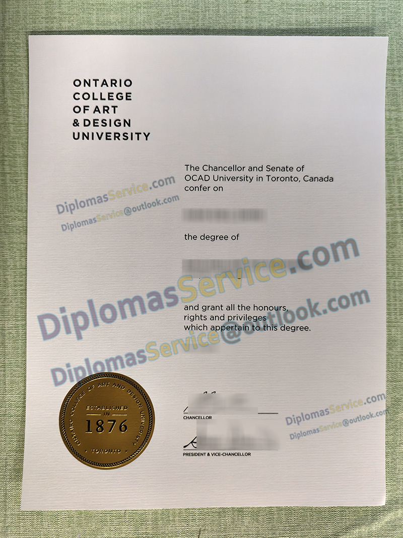 OCAD University diploma, OCAD University degree,