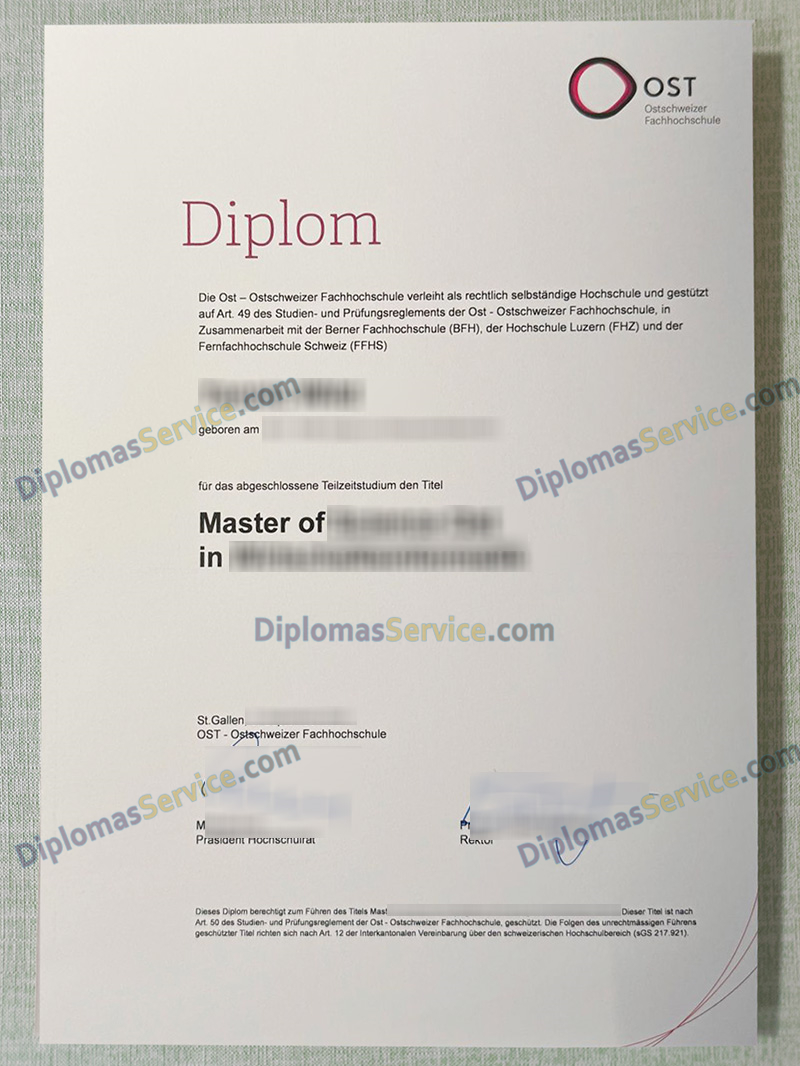 Ostschweizer Fachhochschule diplom, Ostschweizer Fachhochschule degree,