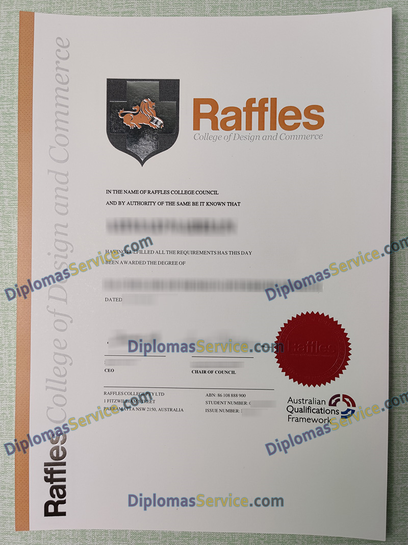 Raffles College of Design and Commerce degree, Raffles College diploma,