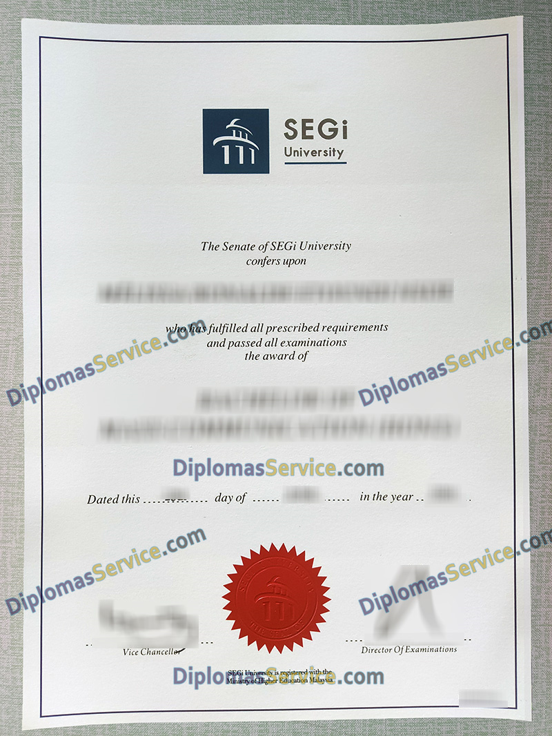 SEGI University degree, SEGI University diploma,