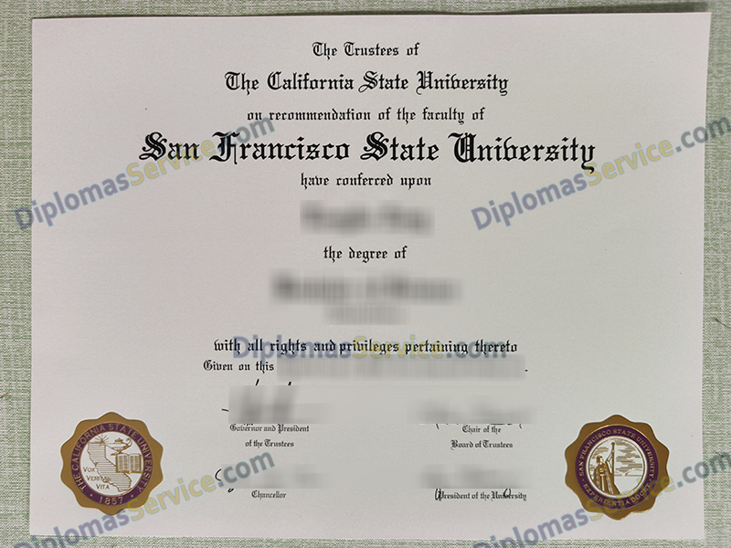 SFSU diploma, San Francisco State University degree,