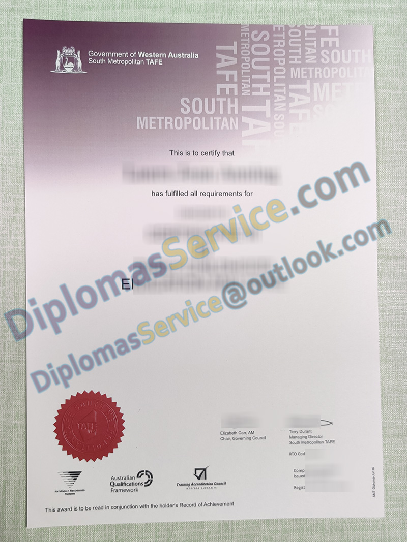 South Metropolitan TAFE certificate, South Metropolitan TAFE diploma,