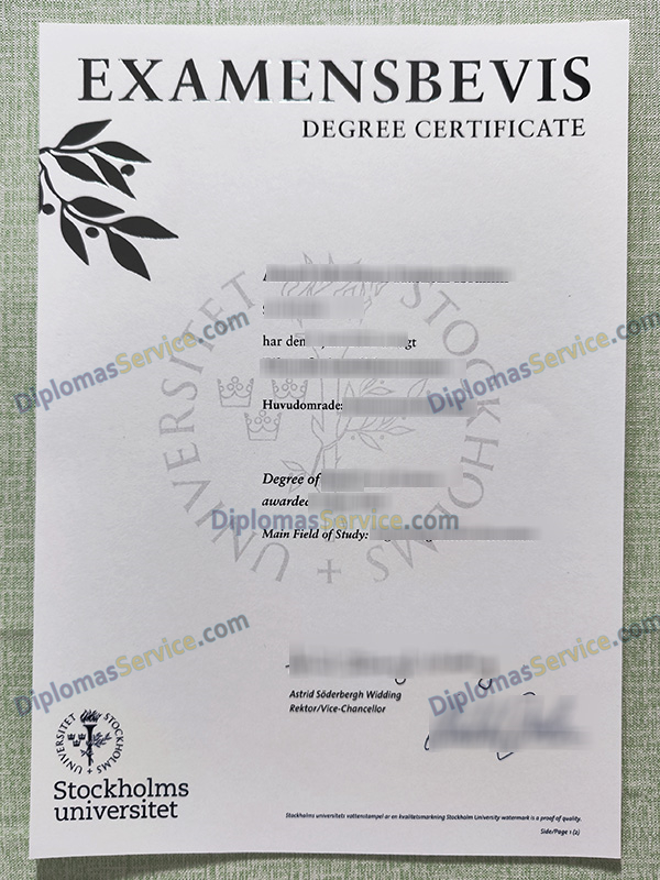 Stockholms Universitet degree, Stockholms Universitet examensbevis,