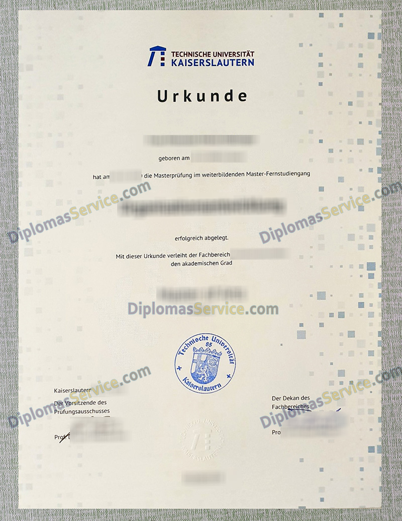 Technische Universität Kaiserslautern urkunde, TU Kaiserslautern degree,