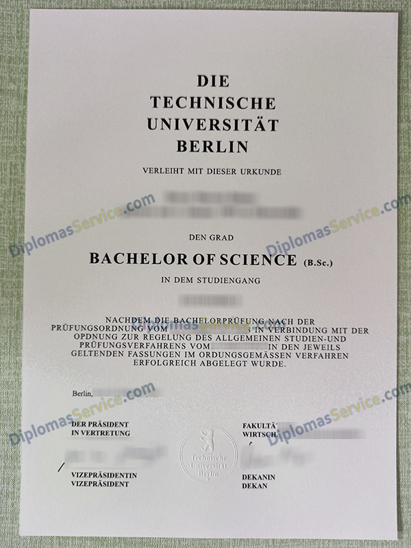 Technische Universität Berlin urkunde, TU Berlin degree,