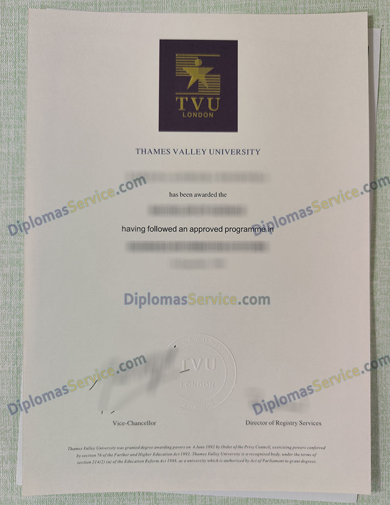 Thames Valley University degree, Thames Valley University diploma,