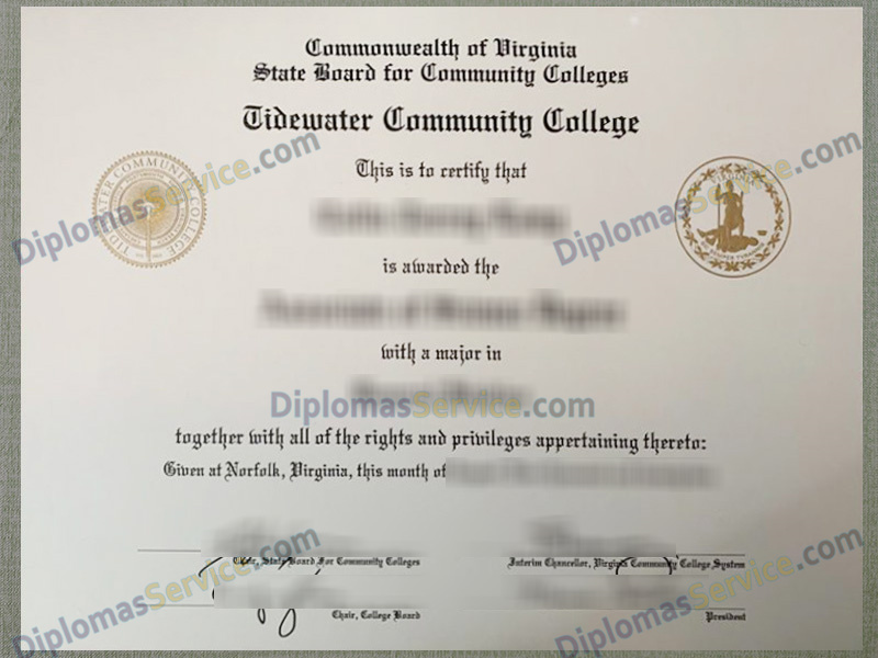 Tidewater Community College diploma, Tidewater Community College certificate,