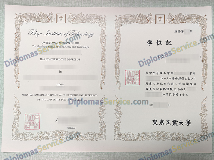 Tokyo Institute of Technology degree, Tokyo Institute of Technology diploma,
