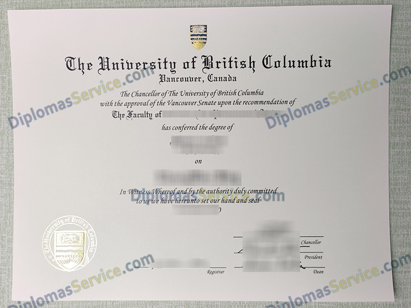 University of British Columbia diploma, UBC degree,