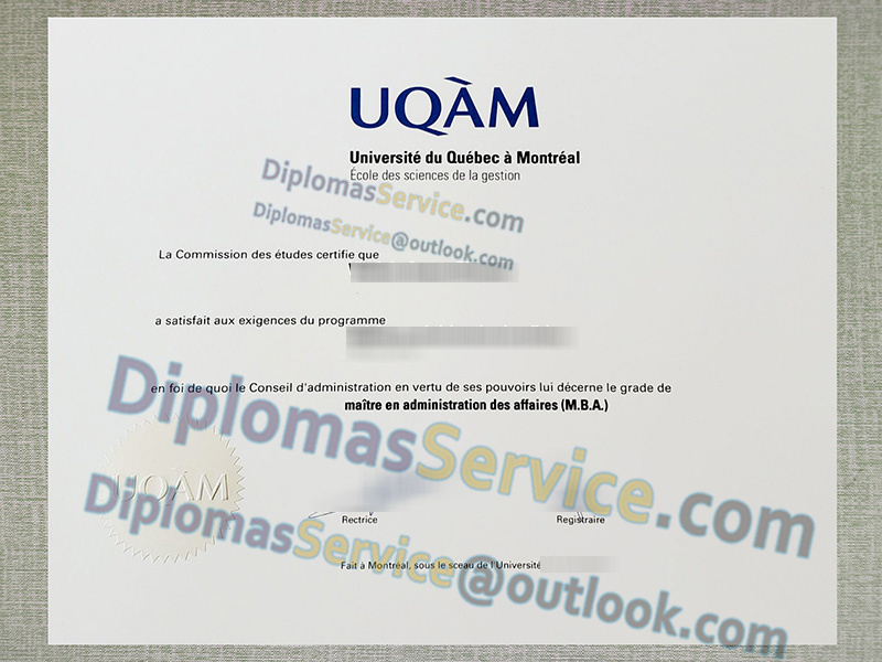 UQAM master diploma, UQAM degree,