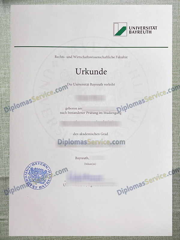 Universität Bayreuth urkunde, Universität Bayreuth degree,