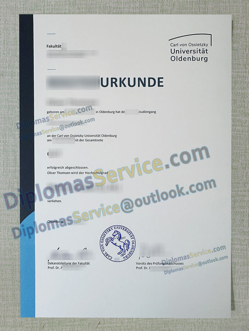 Universität Oldenburg urkunde, Universität Oldenburg degree,
