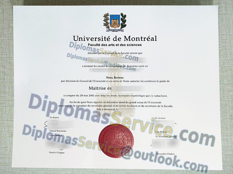 Université de Montréal master diploma