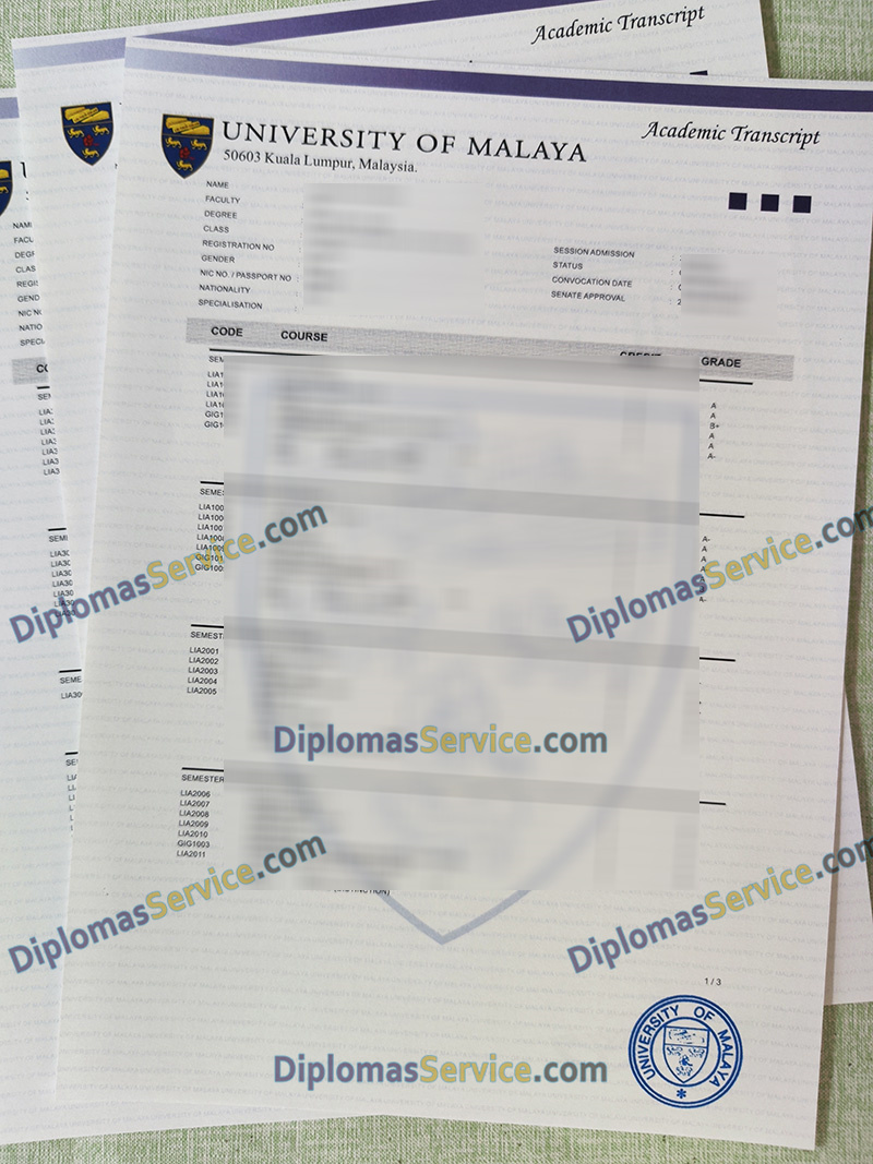 Universiti Malaya transcript